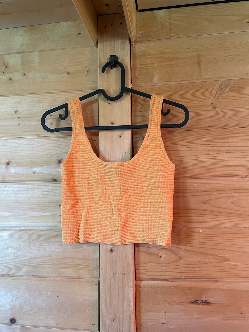 twik Bright Orange Textured Crop Tank
